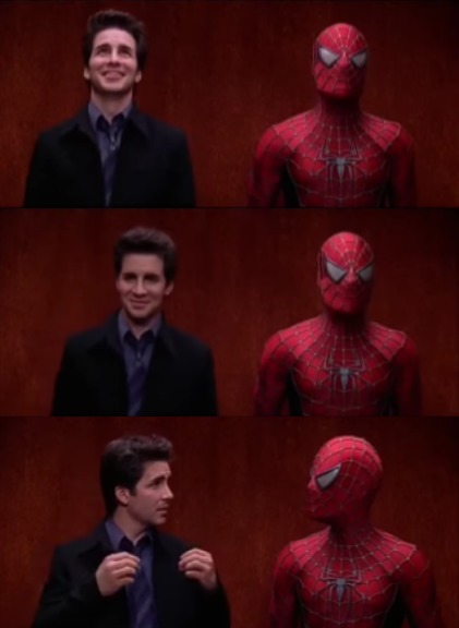 Plantilla gratis de Spiderman en el ascensor - meme
