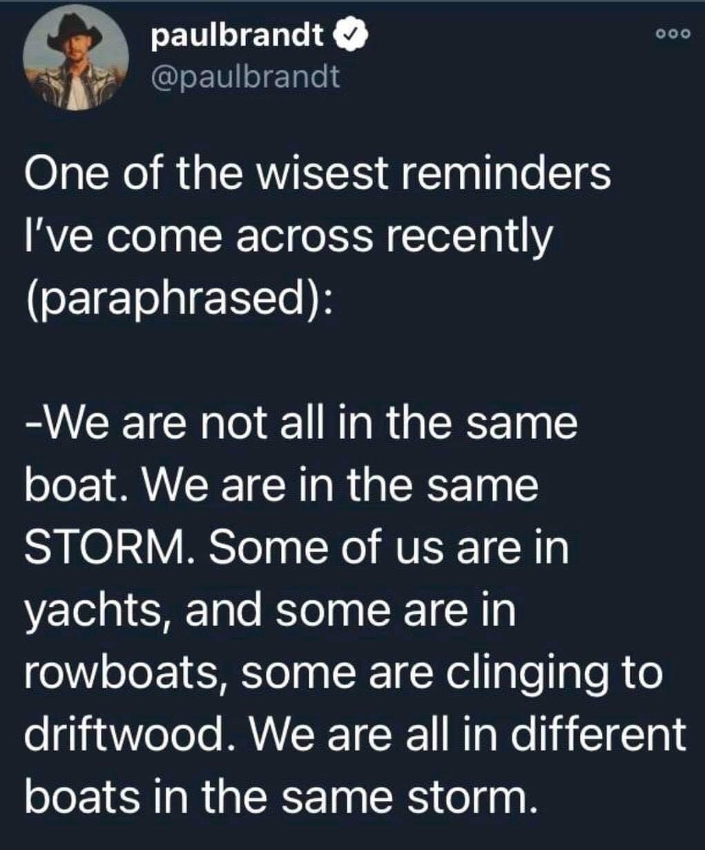 we are not all in the same boat - meme