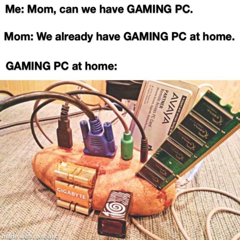 PC gaming at home - meme