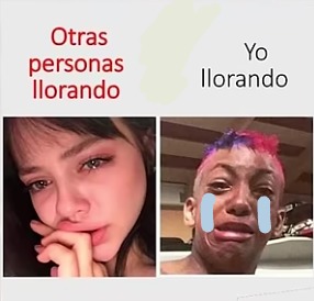 Yo vs otras personas llorando - meme