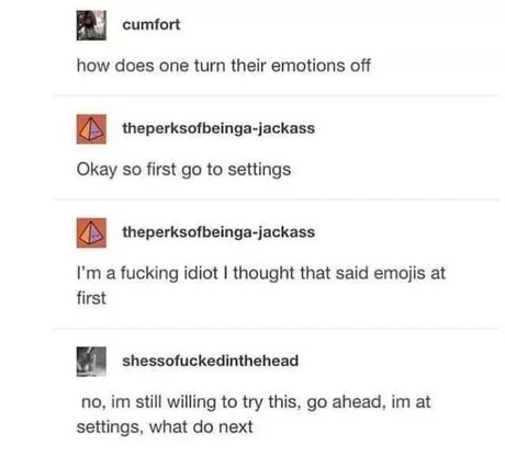 how does one turn their emotions off - meme
