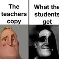 The teacher's copy vs what the students get
