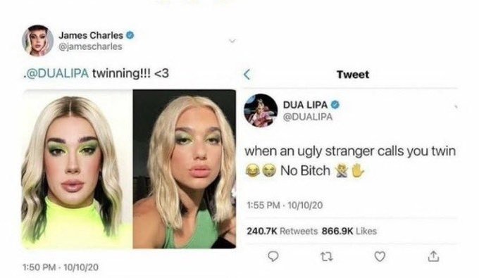 wiping boogers on james charles - meme
