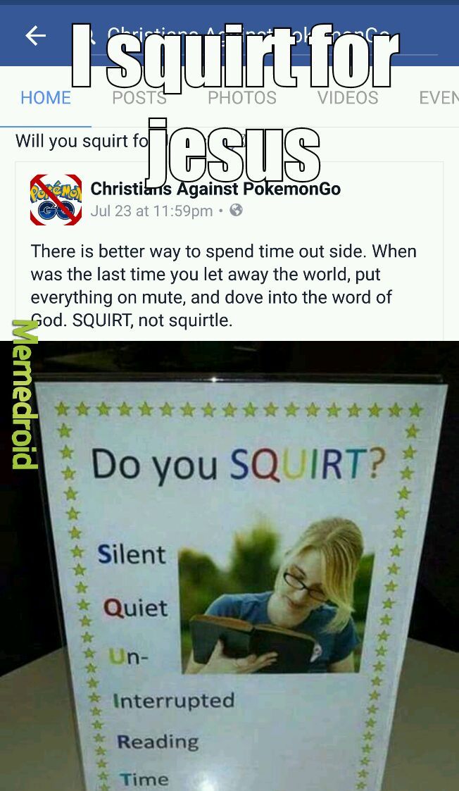 I squirt for jesus - meme