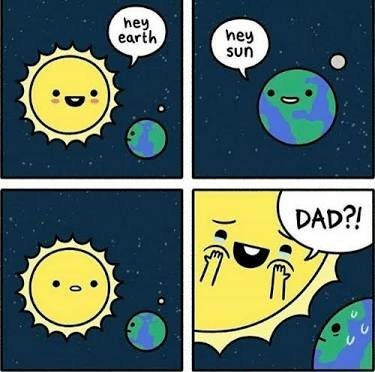 Sun meets his parent - meme