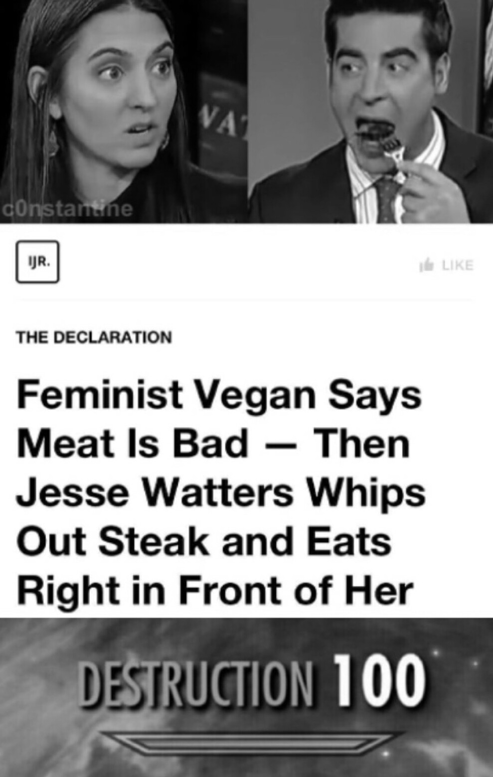 Curb your veganism - meme