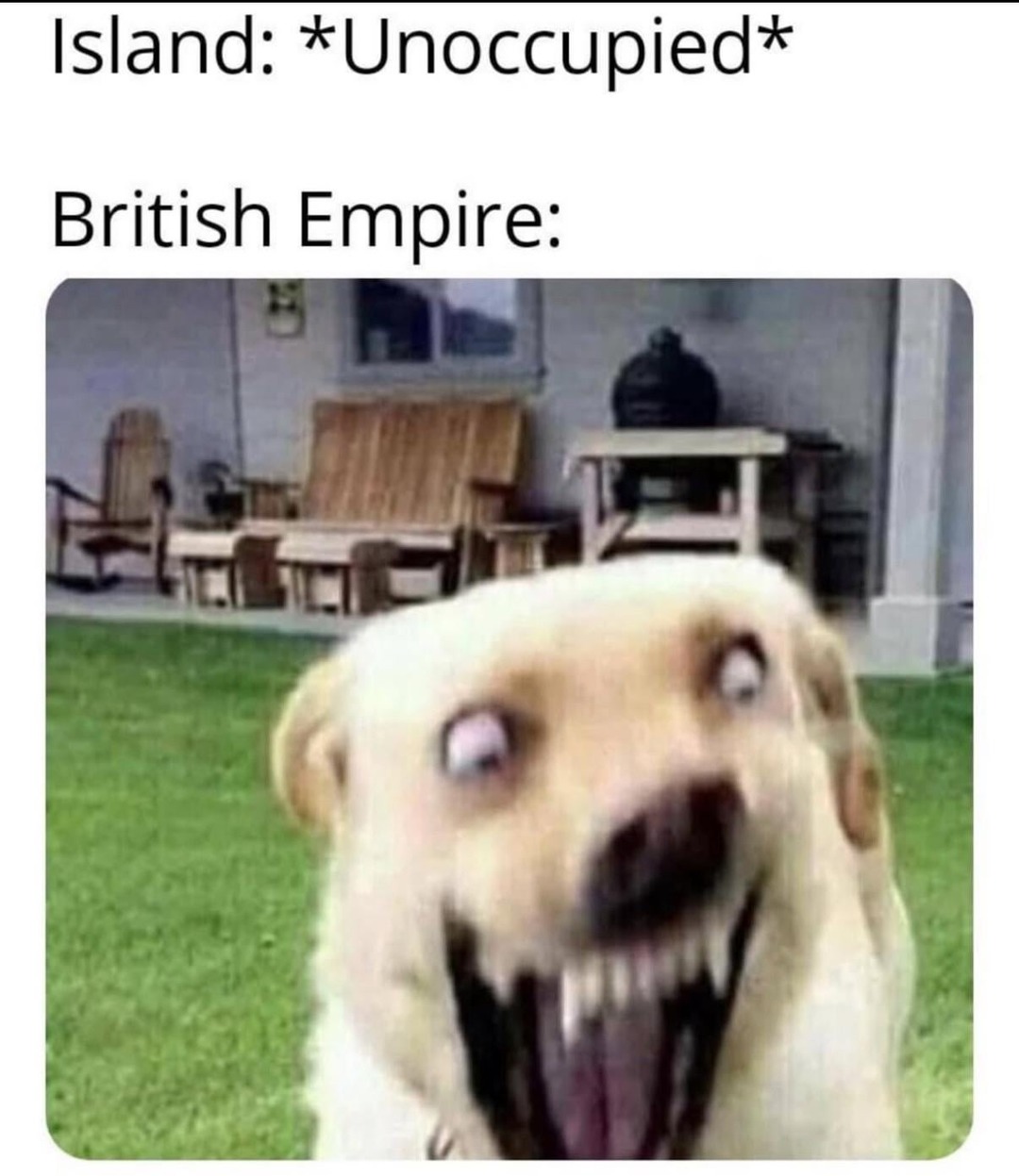 Island: *Exists* British Empire: Mine now - meme