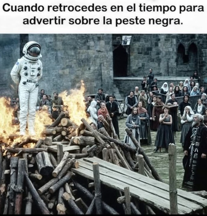 viajas en el tiempo pa' salvar Europa y te reciben con una flecha - meme