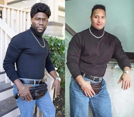 Kevin Hart dressed as The Rock for halloween is still one of the best costumes - meme