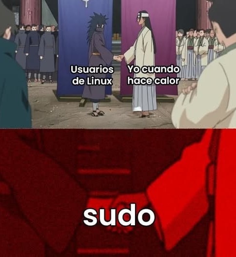 Yo con Linux en verano sudo más que la terminal - meme