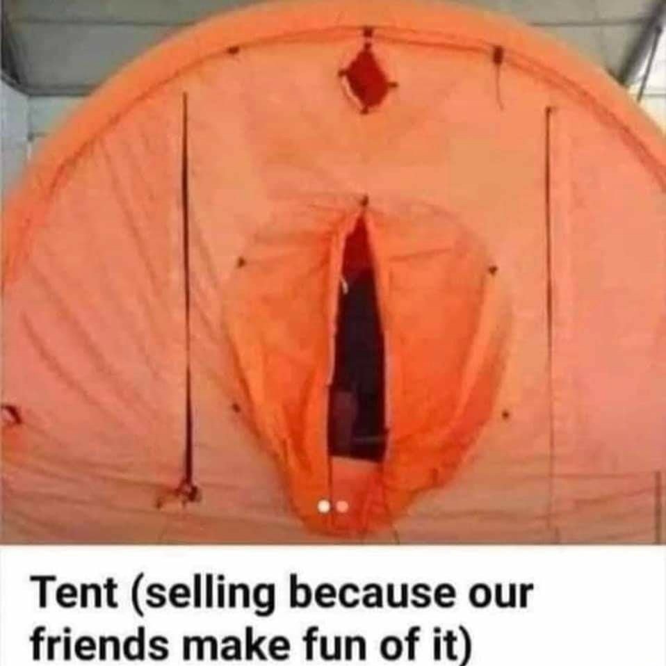 Tent needs to settle down - meme
