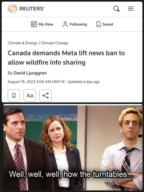 Canada demands Meta - meme