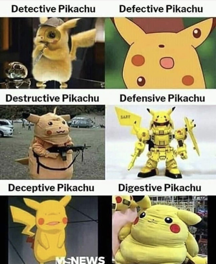 all of the pikachus - meme