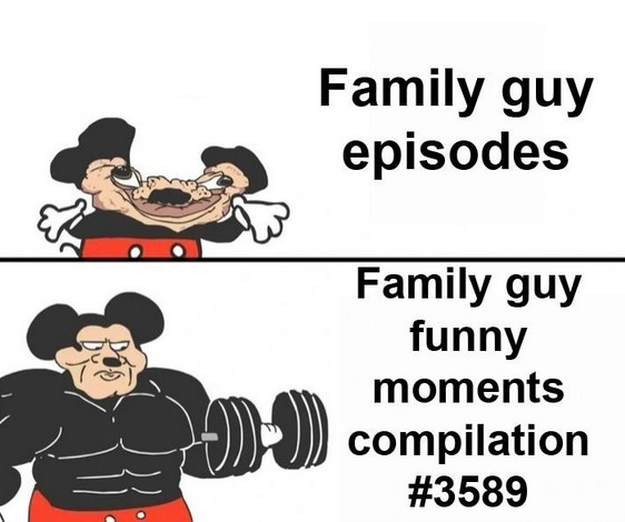 Watching family guy clips - meme