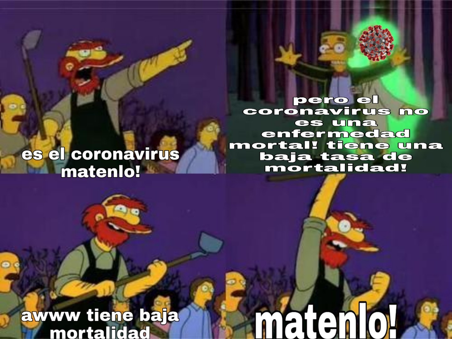 El coronavirus crossover con los sinson - meme