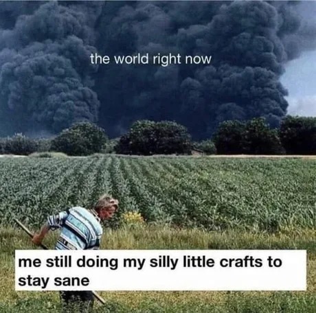 Silly little crafts are good for your mental health - meme