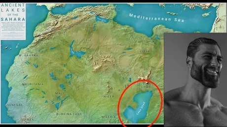 This is the Mega Lake Chad, the biggest fresh water lake in the world - meme