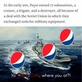 pepsi helped the usa in ww2 i guess now