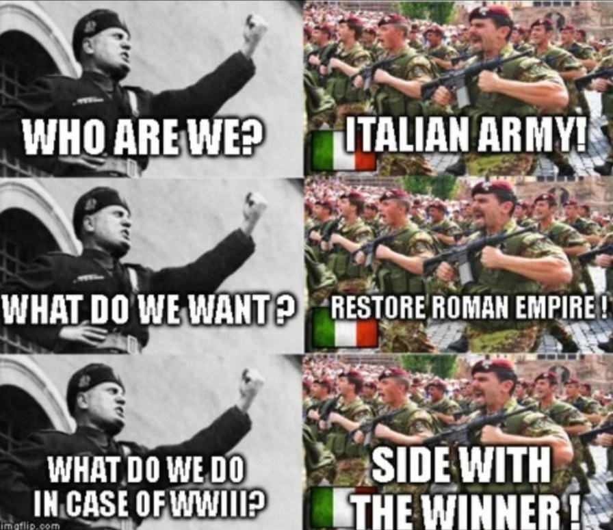 Italy is switching sides again - meme