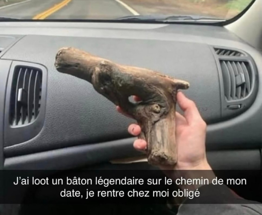 J'ai looté un bâton légendaire... date annulé, j'rentre direct - meme