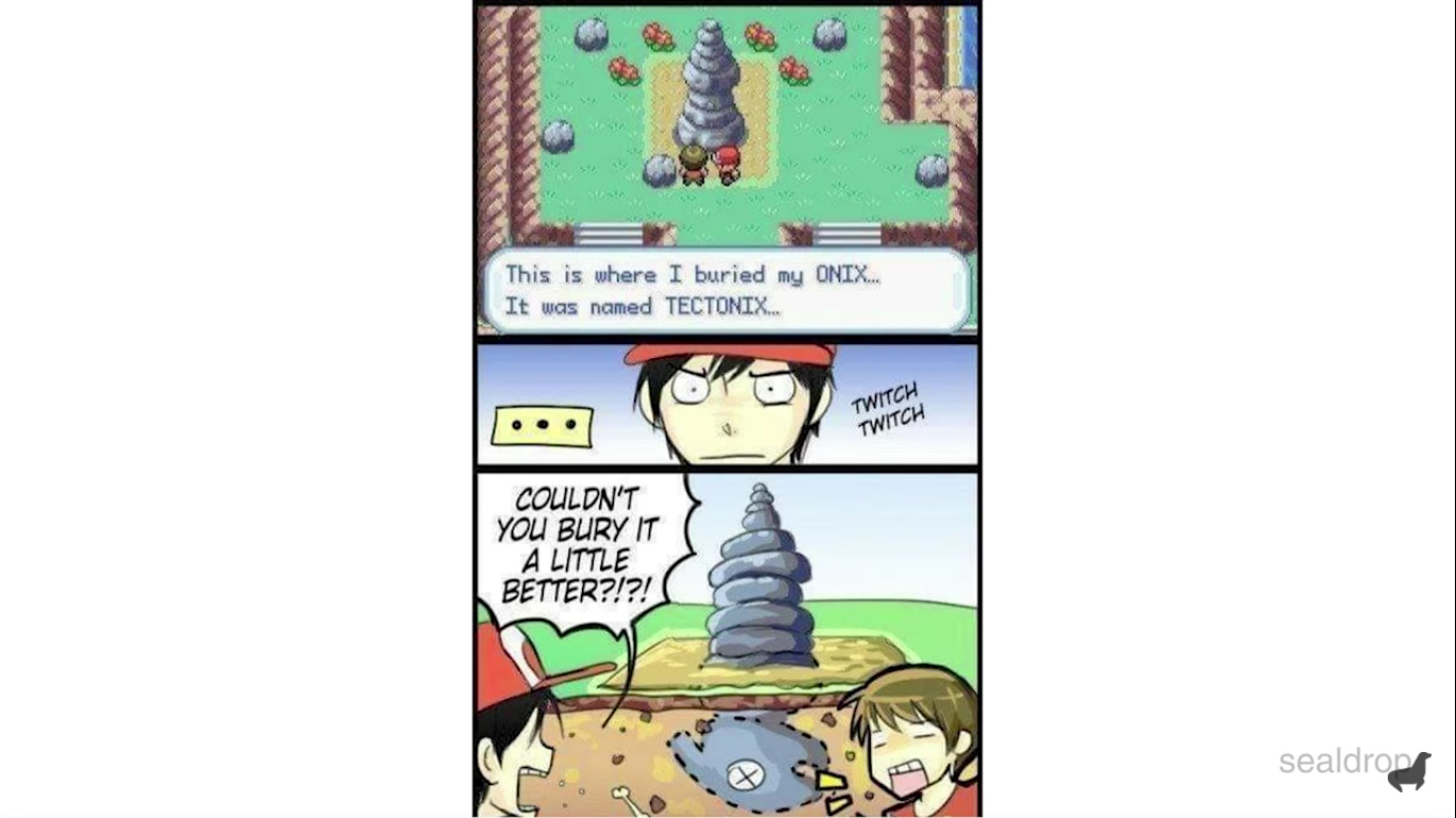 Onix is weak  Pokemon funny, Pokemon memes, Pokemon