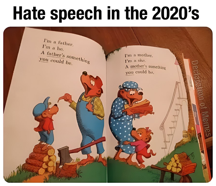 Hate speech nowadays - meme