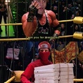 He stole that guy's pizza!