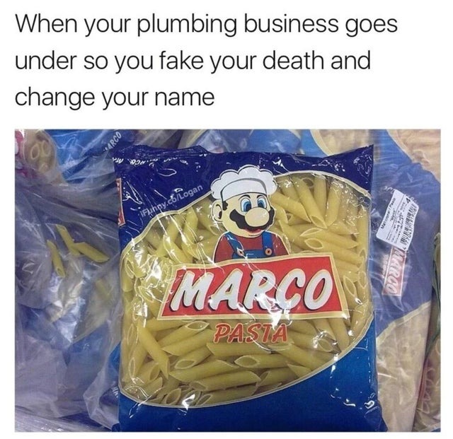 Marco Pasta the last cousin of Mario Bros - meme