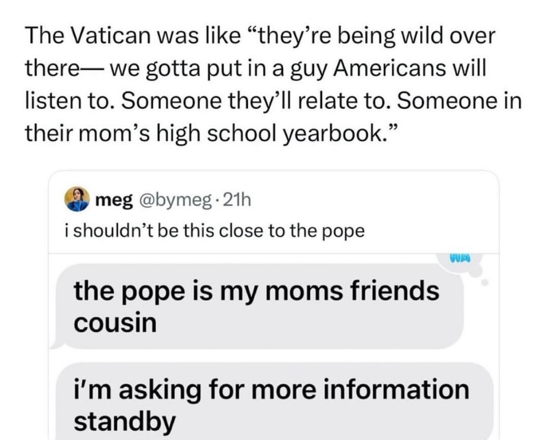The Vatican sent their most Midwest-coded pope - meme