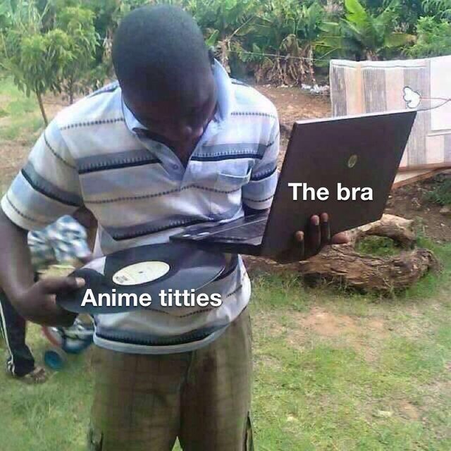 The bra vs anime titties - meme