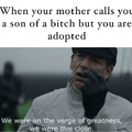 When your mother calls you son of a bitch but you are adopted