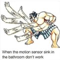 When the motion sensor sink in the bathroom don't work