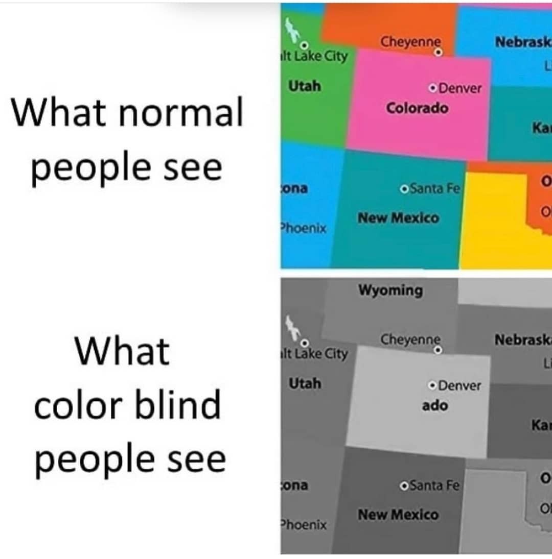 Poor colorblind people - meme