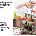 Boiling water: cooking class vs chemistry class