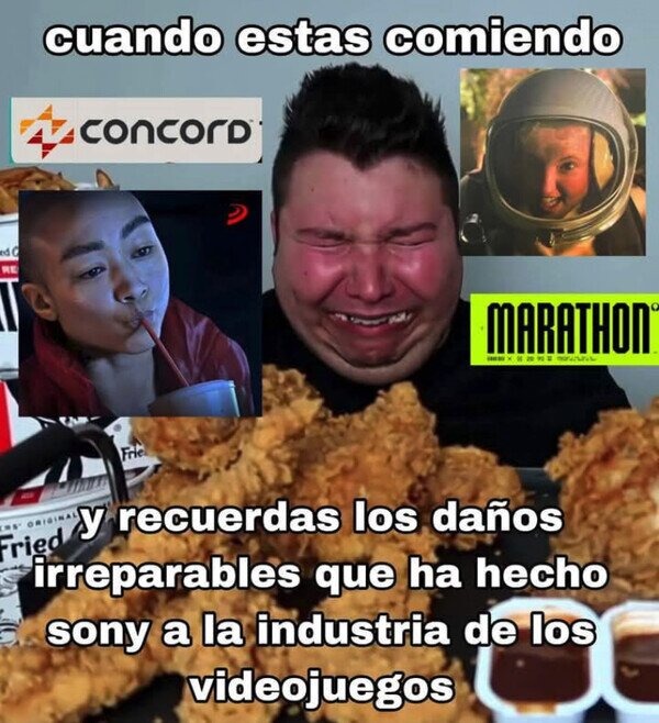 Comiendo tranquilo y de la nada me acuerdo del daño que hizo Sony - meme