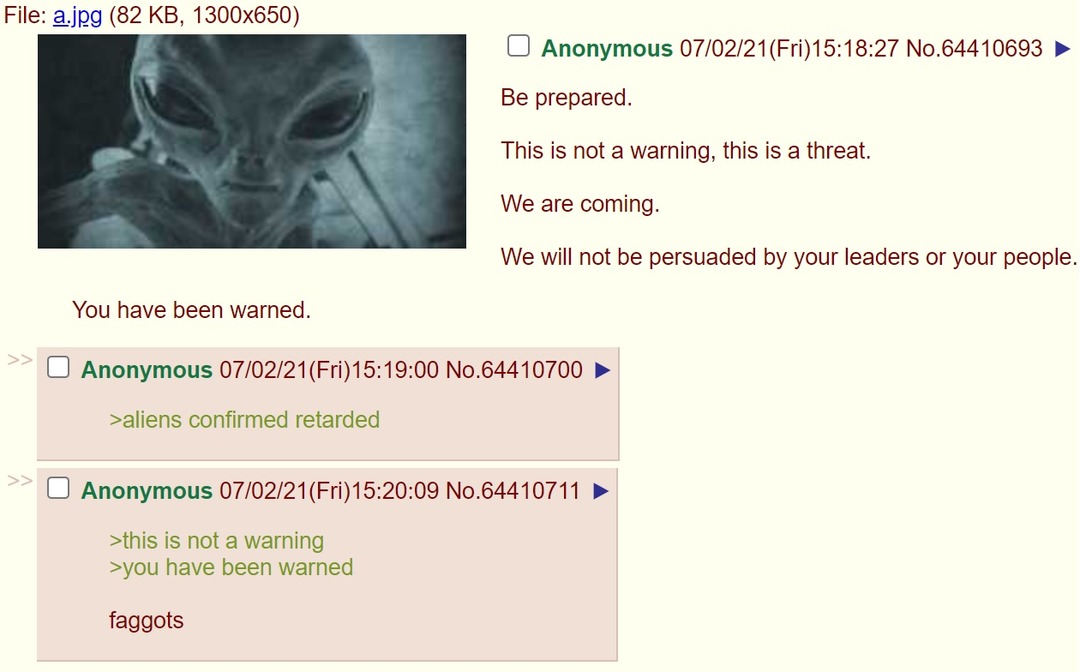 Aliens warning of not warning - meme