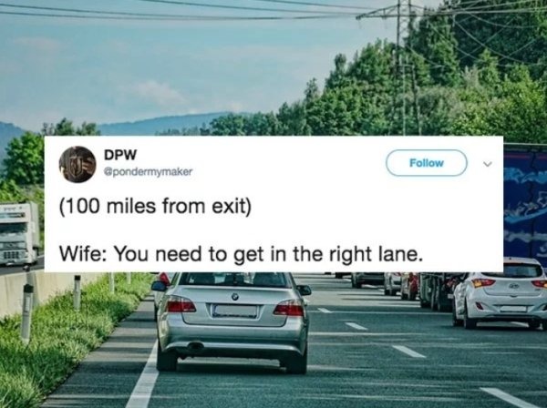 Wife as copilot - meme