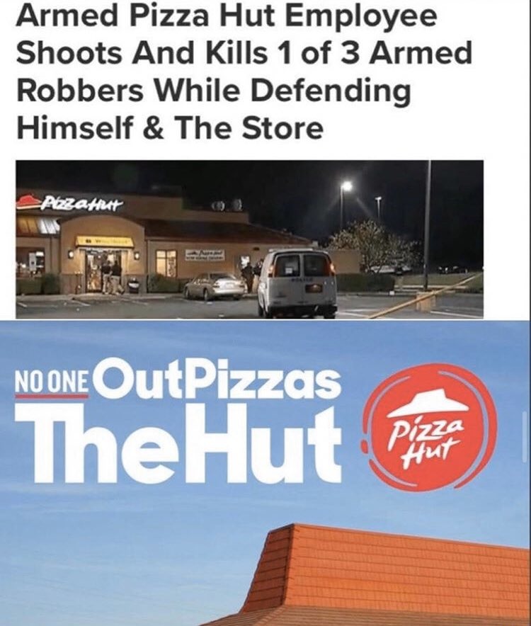 No one outpizzas the Hut - meme
