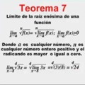 Teorema 7 Limite de la raíz enésima de una función