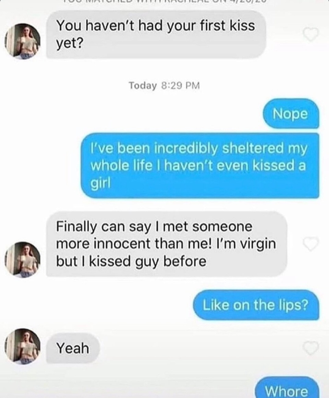 Finally met someone more innocent than me - meme