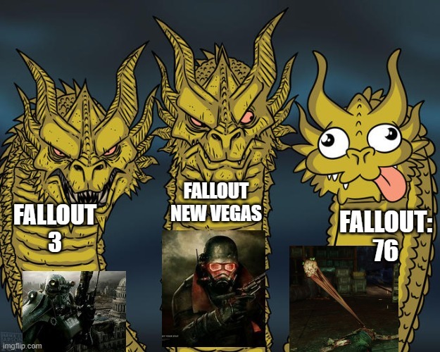 Fallout 3 y N.V son juegazos baratísimos en Steam, el Fallout 3 me costó como una luca (alrededor de un dólar) con todos los DLCs - meme