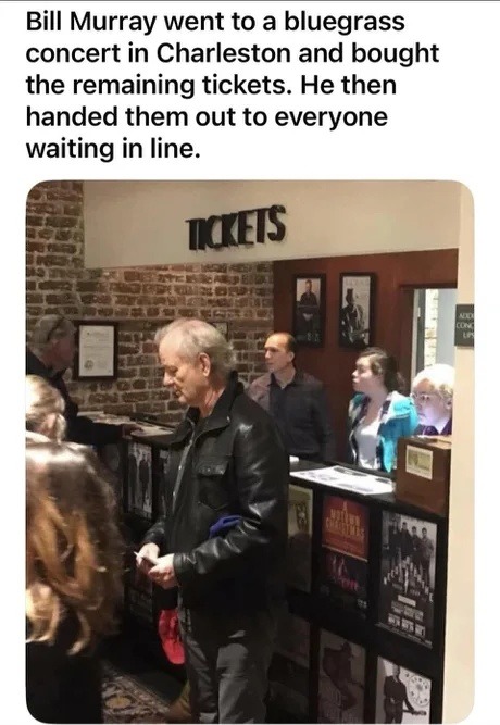 Bill Murray really out here doing NPC side quests IRL - meme
