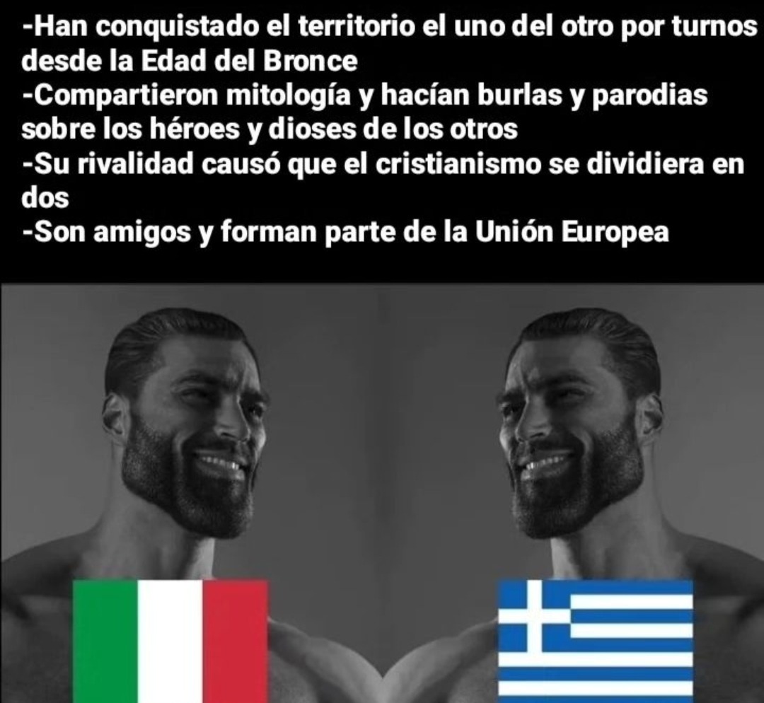 Relación entre Grecia y Roma - meme