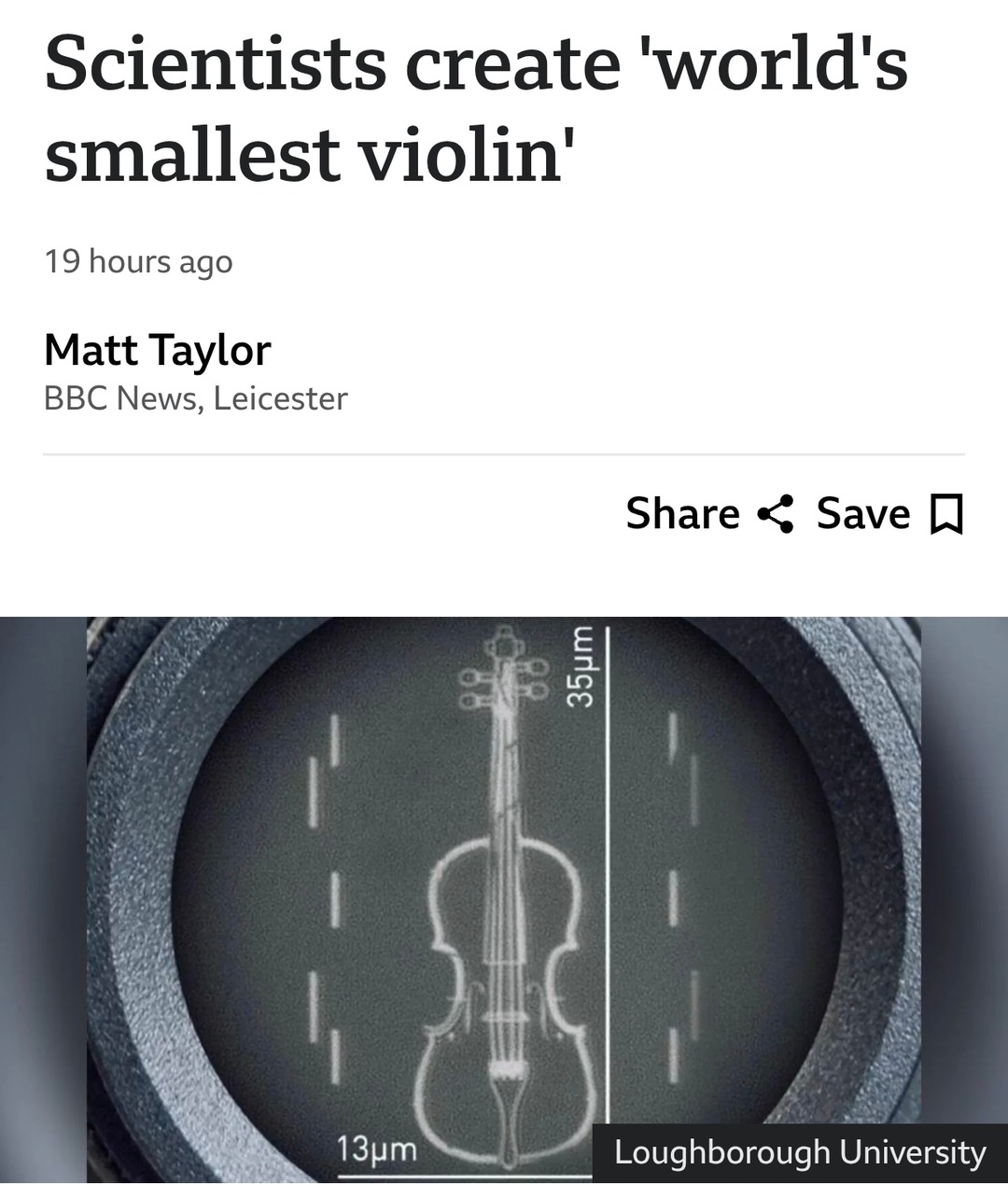 Scientists made the world’s tiniest violin… for real - meme