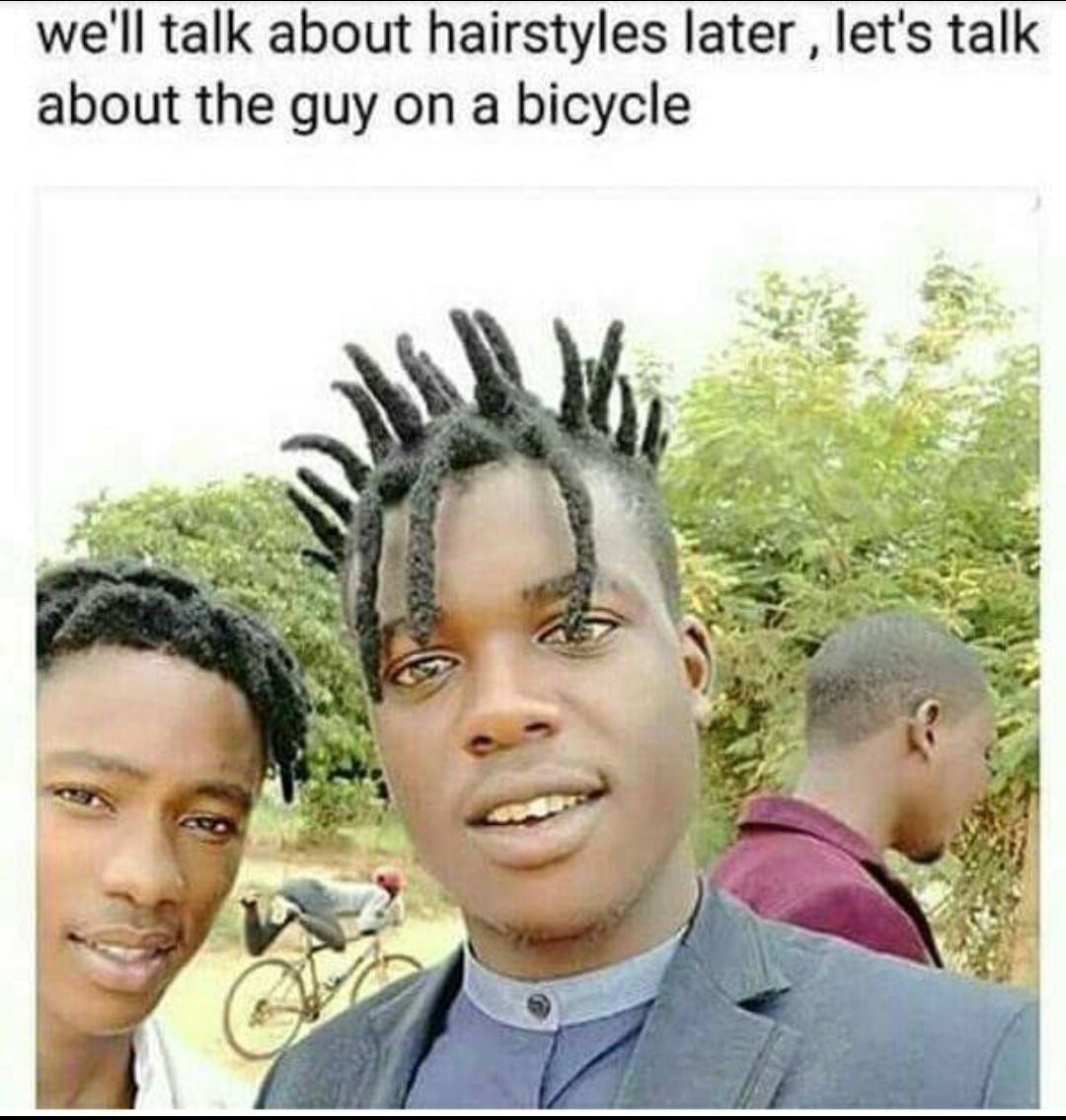 Qui du cheveux ou du vélo ? - meme