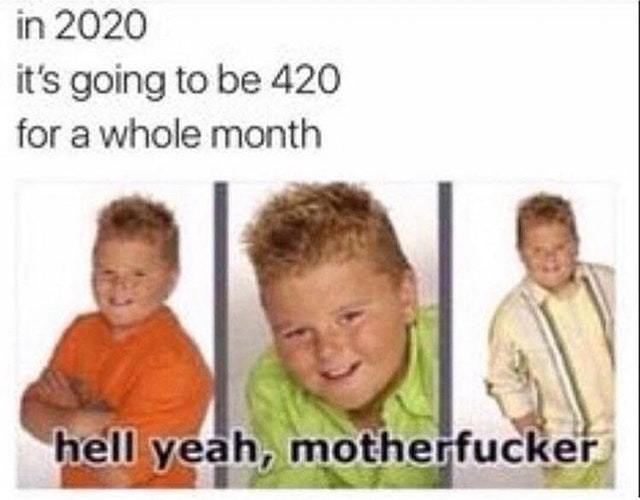 In 2020 it's going to be 420 for a whole month - meme