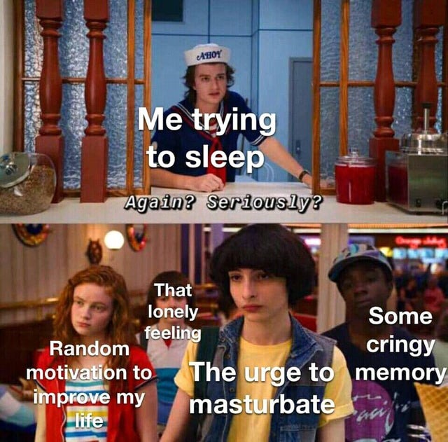 When I try to sleep - meme