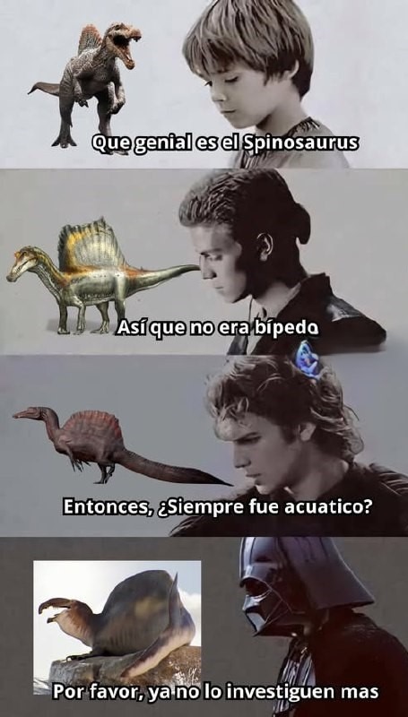 que alguien le diga al spinosaurus que ya nos confundió suficiente - meme