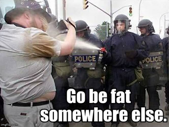 Actually the police were helping the guy with some industrial strength deodorant. - meme