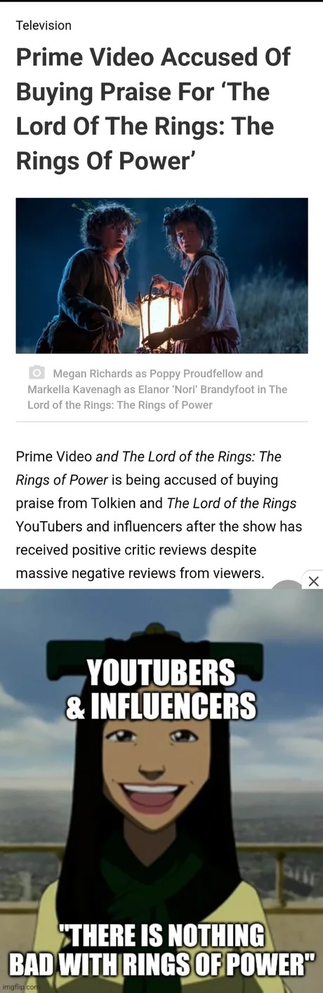 prime video and the rings of power meme